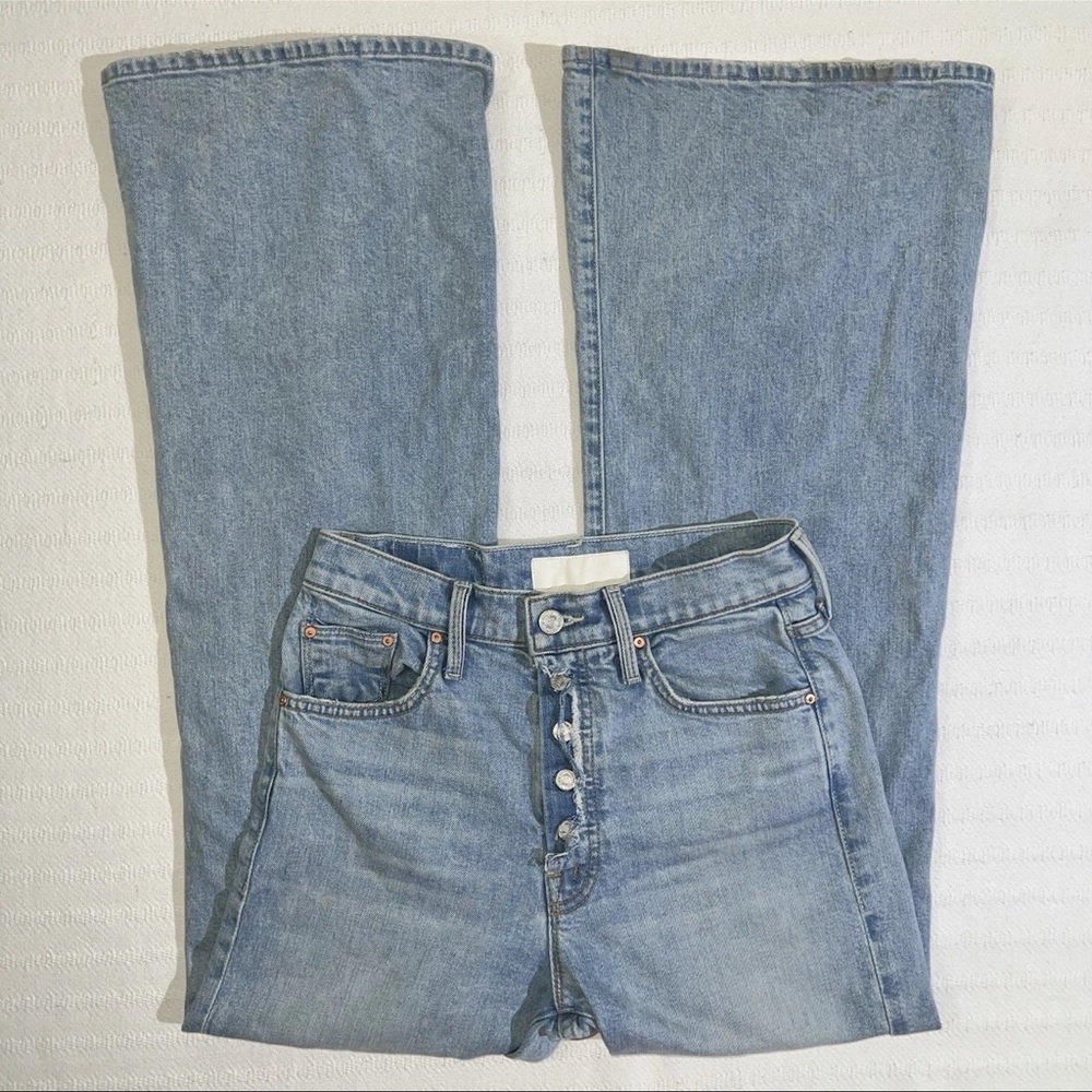 MOTHER Light Wash Wide Leg Flare Jeans - Picture 3 of 14